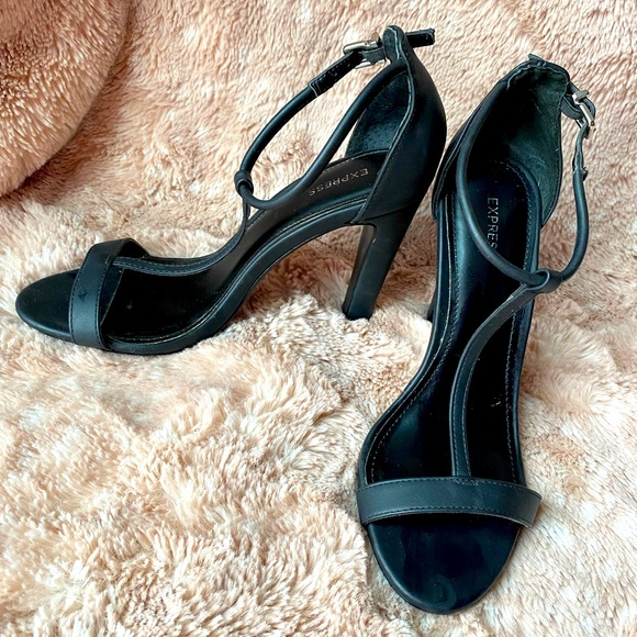 Express | Shoes | Express Womens Black Strappy Heels Size 8 | Poshmark